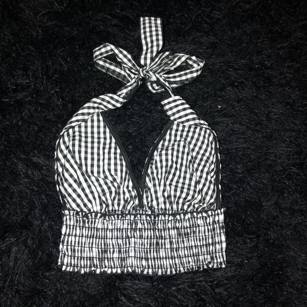 Plaid Halter Crop Top